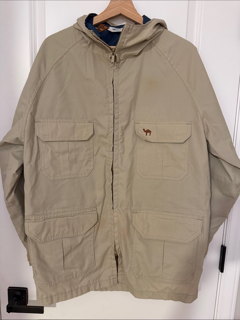 Vintage Camel Collection Men's Hooded Field Jacket - Beige